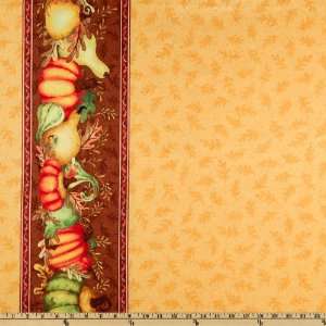  5860 Wide Harvest Market Double Border Gold Fabric By 