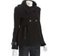 marc new york black wool blend hooded babydoll coat