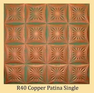 Faux Finish Ceiling Tiles  COPPER PATINA R40   4 SALE  