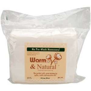  Warm & Natural Cotton Batting King 120x 124 Plastic Wrap 
