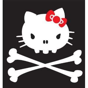 Hello Kitty Skull Sticker Decal. White and Red