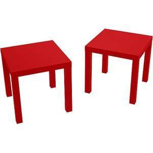    Parsons Accent Tables   Set of 2, Fearless Red
