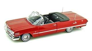 1963 Chevrolet Impala Convertible   124 Scale Diecast Model   Red 