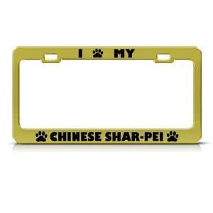 Chinese Shar Pei Dog Animal Metal License Plate Frame Tag Holder