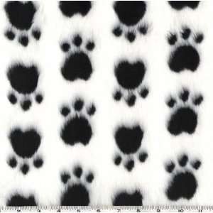   Faux Fur Paws Black & White Fabric By The Yard Arts, Crafts & Sewing