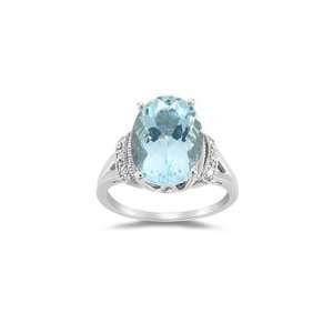  Aquamarine Ring   Diamond & Aquamarine in 14K Gold 3.5 