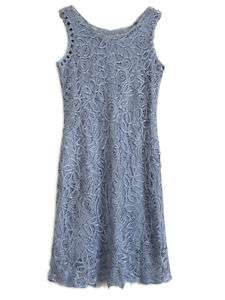 NWOT cornflower blue Soulmates beads silk lace dress M  