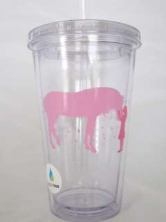 16oz Love Heart Horses Double Wall To Go Cup Tumbler  