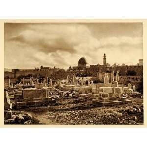  1925 Muslim Graves Jerusalem Old City Wall Palestine 