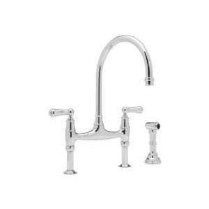    APC 2 Bridge Kitchen Faucet W/ Sidespray & Lever Handles Lead Free