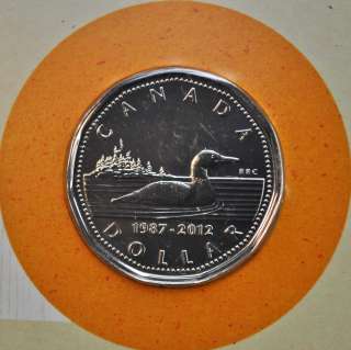 Silver Plated 25th Anniversary of the Loonie Coin (1987 2012)