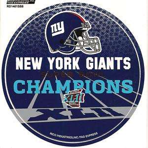 NEW YORK GIANTS SUPER BOWL XLII CHAMPS STICKER DECAL  