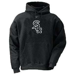 Chicago White Sox MLB Black Embroidered Tackle Twill Hooded Sweatshirt 