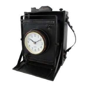 Reproduction Metal Vintage Camera with Bellows Clock