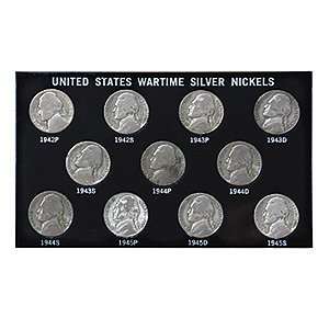    Wartime Jefferson Nickel Set Silver Alloy Coins Toys & Games