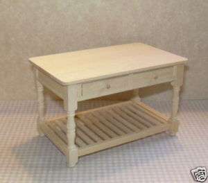 Miniature Natural Wood Work Table w/Drawers DOLLHOUSE Miniatures 1/12 