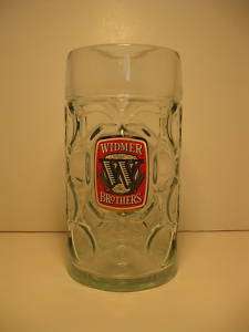 WIDMER BROTHERS W LOGO 1L HEAVY GLASS BEER STEIN   