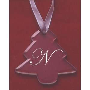  Glass Christmas Tree Ornament with the Letter N 