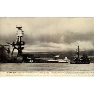  1942 Print WWII USS Arizona Battleship Navy Ship Military 
