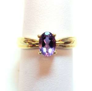 Classic Design Oval Amethyst Ladys Ring 10KT Yellow Gold 21078 1 