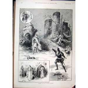  1892 Scene Hamlet Haymarket Theatre Antique Print