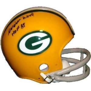 Willie Wood Autographed HOF 89 Throwback Green Bay Packers Mini 