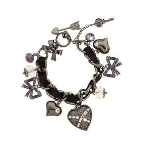 Betsey Johnson Iconic Violet Charm Locket Bracelet