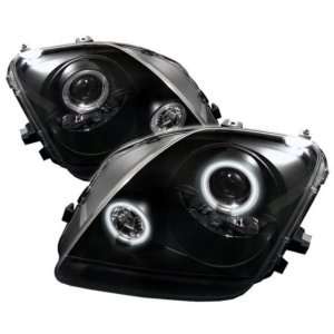  97 01 Honda Prelude Black CCFL Halo Projector Headlights 