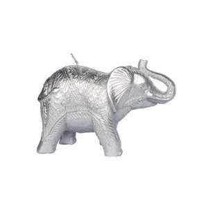  Elephant Candle in Metallic Silver