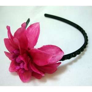  Small Fuchsia Pink Dahlia Headband Beauty