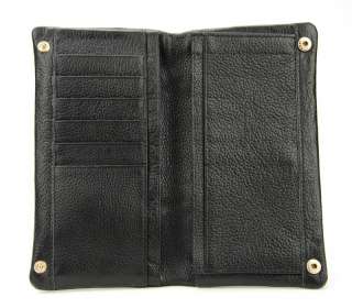 Genuine Leather Bifold Womens Wallet Mens Card Holder Snap Checkbook 
