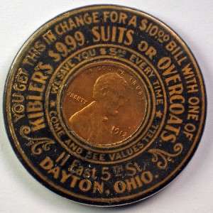 1913 Gem CU Lincoln Cent Encased Coin Kiblers Suits OH  
