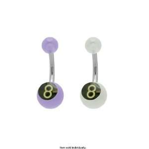    Cool Acrylic 8   Ball Belly Button Ring   1170 02 Jewelry
