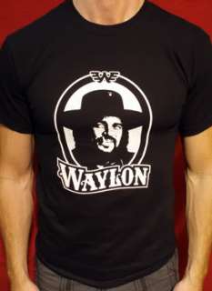Waylon Jennings t shirt vintage style blk  