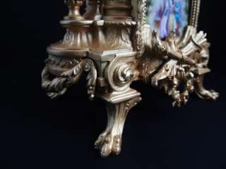   French E. Varon gilt & Sevres porcelain 8 day bell mantel clock  