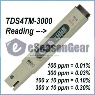TDS4TM 3000 Salt Salinity Meter, Koi/Pond/NaCl/Medic  