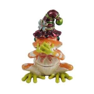    Speak No Evil Jester Frog Trinket Box Bejeweled
