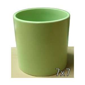  Ceramic Cylinder Vase 7x7   Green Arts, Crafts & Sewing