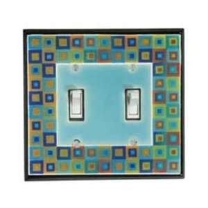 Art Glass Ceramic Switch Plate / 2 Toggle