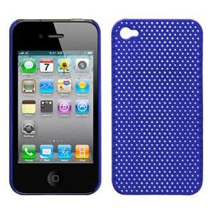   PLASTIC RUBBER TEXTURE MATERIAL SOLID BLUE LATTICE HOLES BACK SNAP ON