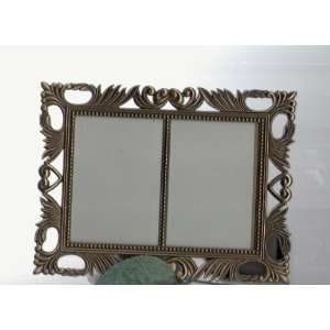   Brush 3 x 5   2 Slot Picture Brass Picture Frame