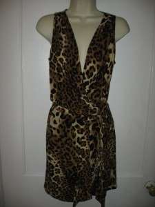 Nanette Lepore CELEBRATION Leopard Print Silk Dress 0 US / 4 UK  