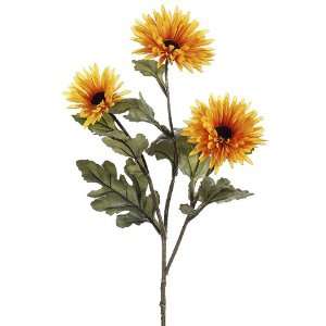  Faux 25 Spider Gerbera Daisy Spray Yellow Gold (Pack of 