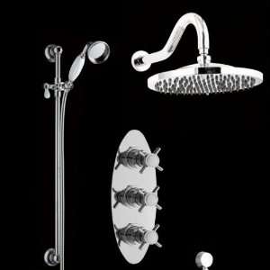  Traditional Thermostatic 2 Way Shower Valve Mixer Set with 