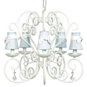   Pink Five Arm Carriage Chandelier with Petal Flowers