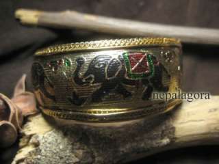   dance Gold tone ELEPHANT CUFF bangle bracelet Indian Jewelry  