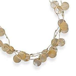  Multi Strand Raffia Peach Shell Fashion Necklace Jewelry