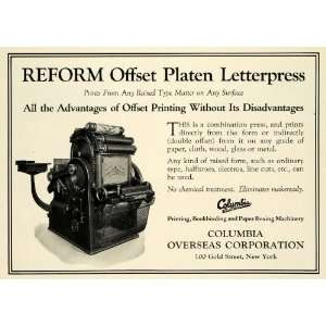   Reform Offset Platen Letterpress Vintage Machine   Original Print Ad