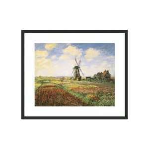  Tulip Fields with Windmill by Monet Framed Print   11 x 