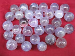 600g(Total 32) Rare NATURAL Amethyst Quartz Crystal SPHERE BALL  